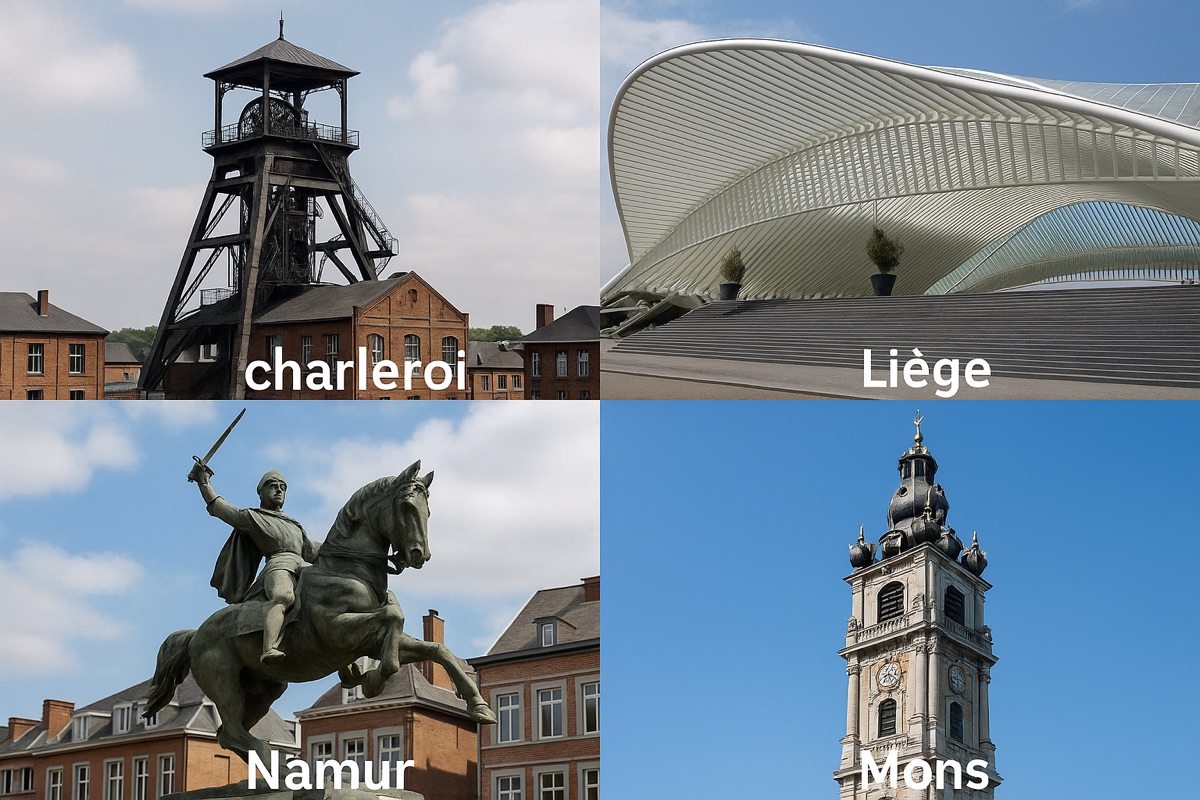 Carte des principales villes francophones de Belgique pour microgreffes